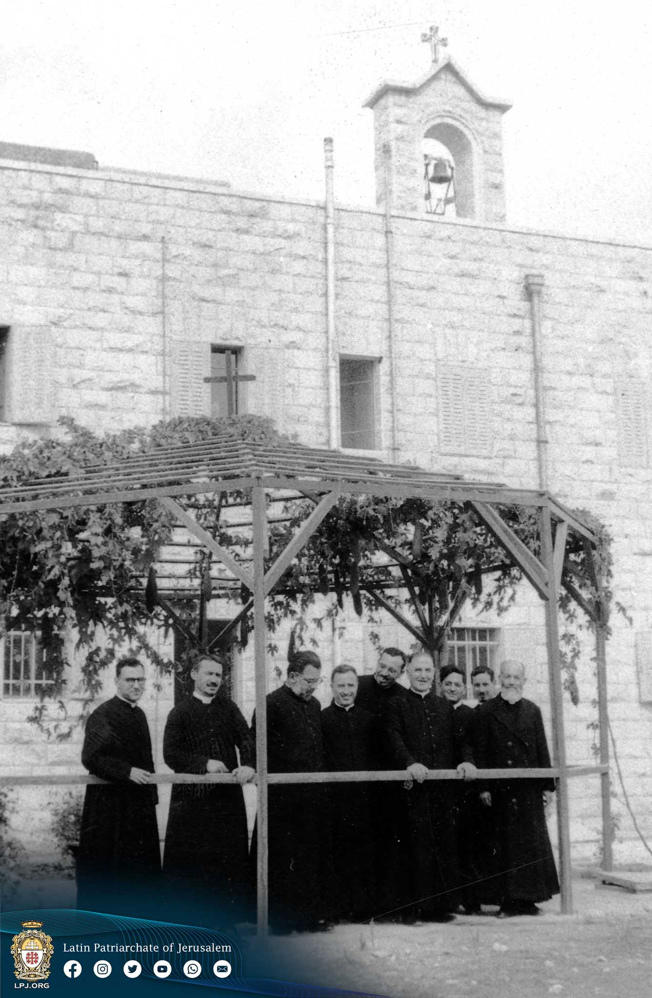 In front of the church, 1956