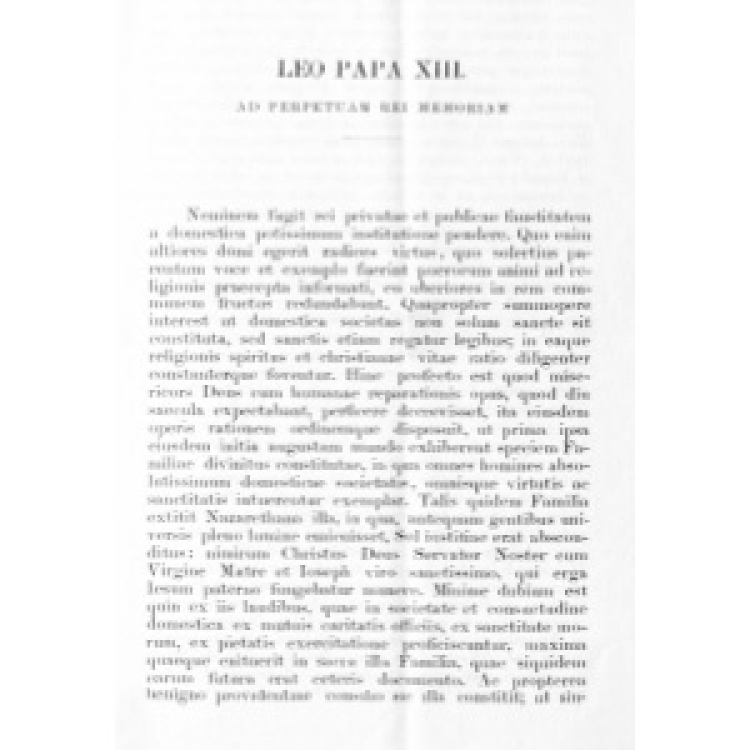 Leon XIII - Famiglie Consacrate 1892 [La] [It]
