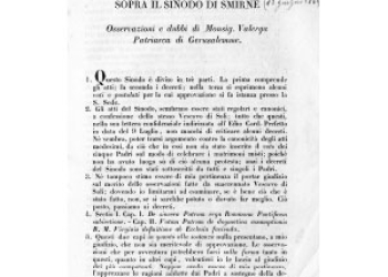 Sopra il sinodo di smirne Mgr. Valerga 1869 [It]
