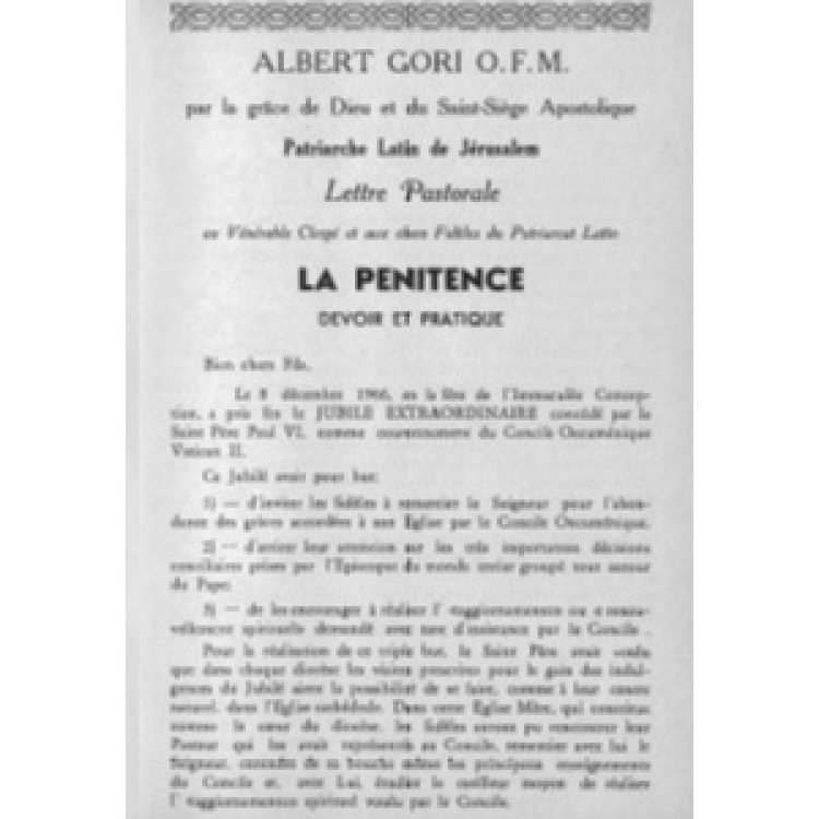 Gori - Lettre Pastorale 1966 La Penitence [Fr][It][Ar]
