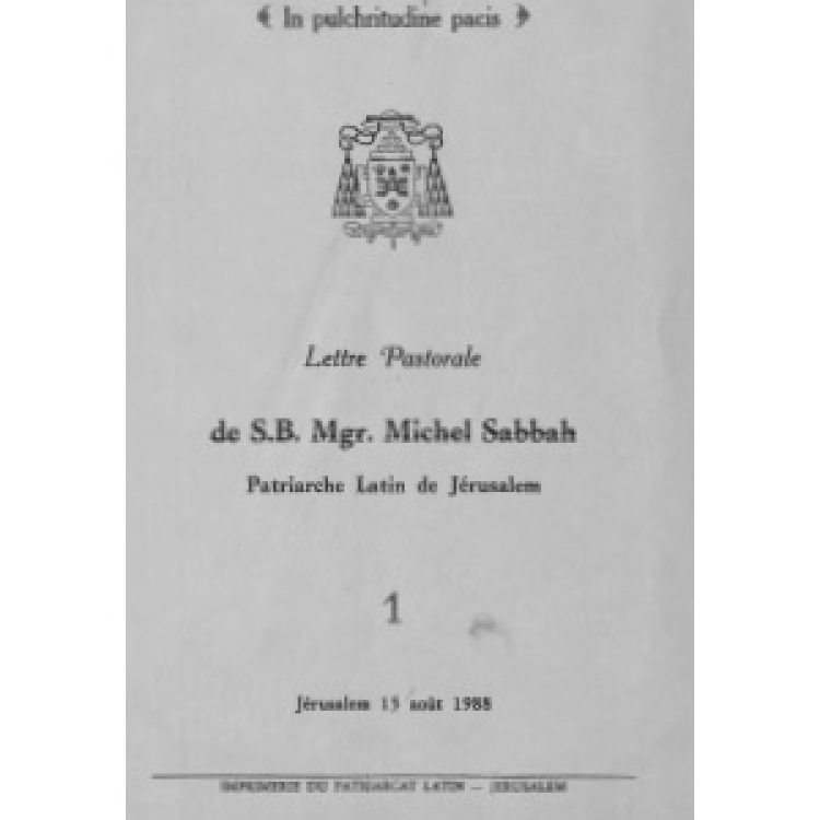 Sabbah - Lettre pastorale 1988 1 [Fr][It][Ar]
