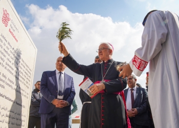 Colocación de la primera piedra de la Unidad de Cirugía Pediátrica del Jubileo en Baby Caritas Belén